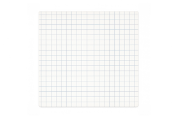 Blank graph paper note pad with rounded corners on transparent background for education and mathematics concept