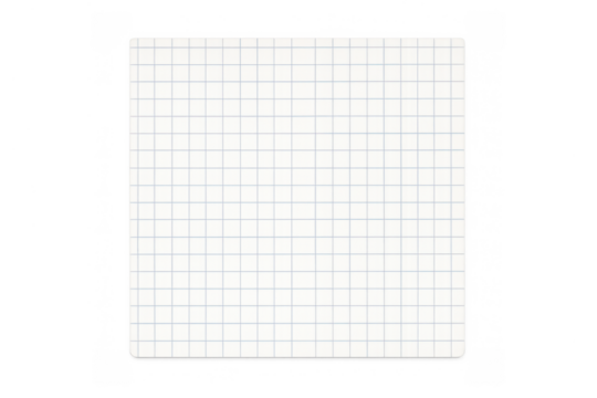 Blank graph paper note pad with rounded corners on transparent background for education and mathematics concept