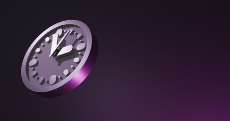3d clock on black background