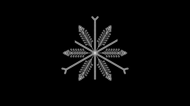 4K Video footage snowflake freeze winter white simple animated icon