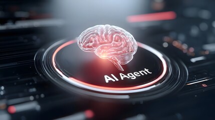 Digital representation of an agent s brain symbolizing intelligence futuristic technology and advanced cognitive processing within a cybernetic interface