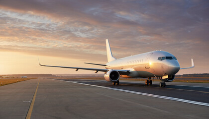空港の滑走路に待機する飛行機