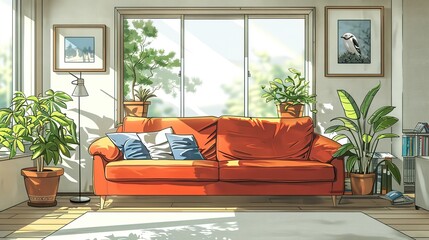 Elegant home interior art featuring comforting ambience and warm gentle highlights