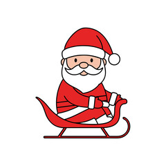 Santa Claus icon riding sleigh