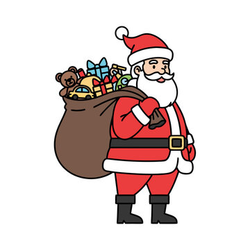 santa claus carrying gifts clip art preview