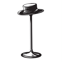 vector illustration of an old hat hanger