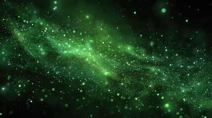 Green data network forming abstract flowing plexus structure