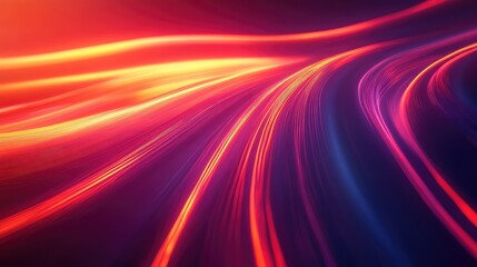 Abstract speed light trails on a curved path