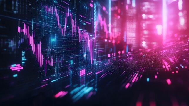 Digital financial data chart displaying market trends