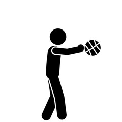 Fototapeta premium Stick Figure Basketball Player In Action Scene