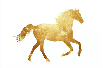 金の馬のシルエット