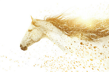 金色の馬のアートワーク
