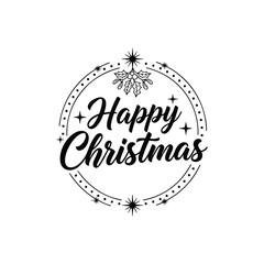 Delightful Happy Christmas calligraphy for festive cards and designs