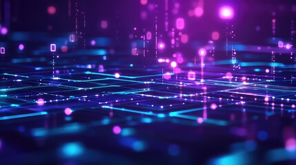 Digital data network connecting grid with flowing information