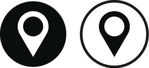 Flat Location Pin Icon in Solid Circle