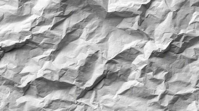 Monochrome crumpled paper texture creates a realistic vintage abstract wrinkled paper background for the stock market high quality design overlay