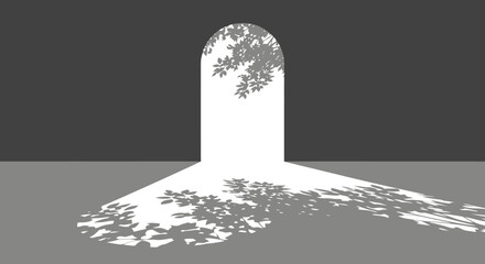 Abstract Floral Archway A minimalist illustration of light and shadow with intricate details