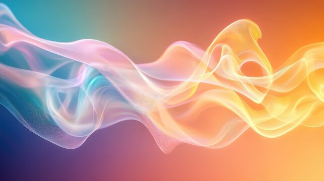 Colorful energy waves flowing in an abstract gradient background