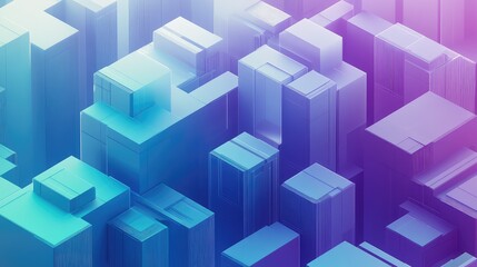 Abstract geometric cityscape creating futuristic architectural blocks background