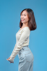 Indonesian Woman Smiling in Side Casual Pose