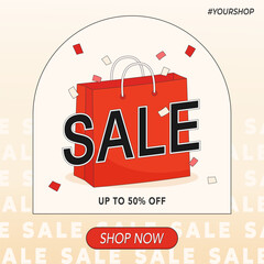 red shopping bag sale promo
