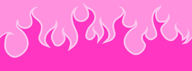 Vintage-inspired pattern featuring pink tribal flames and gothic heart shapes. Perfect for stickers and prints with 2000s retro vibe. Stock vector illustration in retro seamless style.