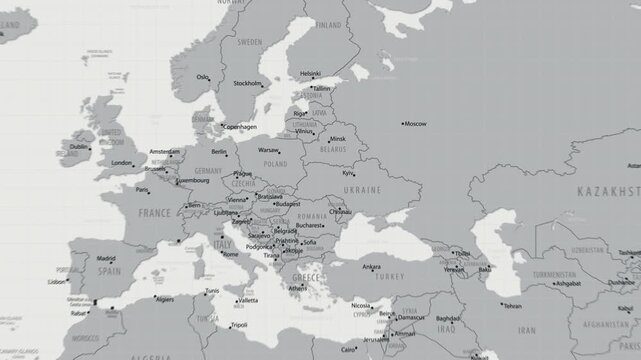 Belarus on the world map. 4K animation.