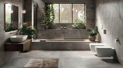 Contemporary home washroom design emphasizing clean minimalistic lines and comfort