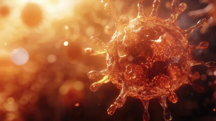 Coronavirus particle rendering spreading infection in body