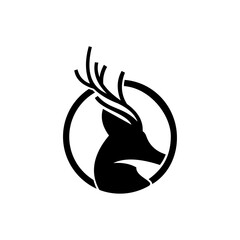 Geometric deer logo concept design icon, rain deer illustration