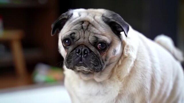 A Day in the Life of a Charming Pug: Expressive Moments Captured in a Video