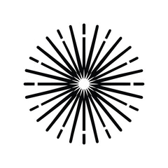 Obraz premium Dynamic abstract graphic illustration featuring a bold starburst design with radiating lines, symbolizing energy, light, and modern visual impact for various creative projects