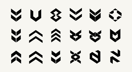 Geometric logo vector shapes offering versatile design elements for branding and creative graphic