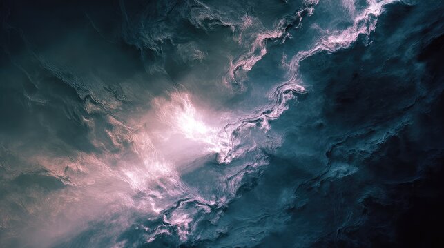 Abstract cosmic nebula forming light burst in dark