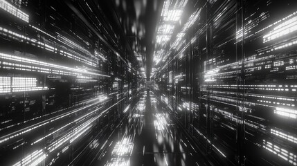 Navigating data stream through digital server network concept