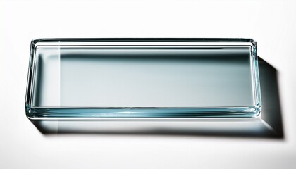 Transparent Glass Long Rectangle Shape Isolated On Transparent Background