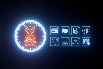 AI provides 24/7 customer service with chatbots and automated assistance tools for various tasks
