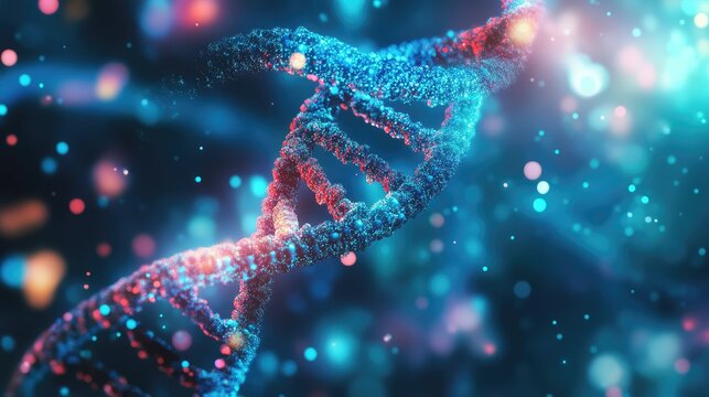 Dna helix molecule representing genetics and biotechnology research