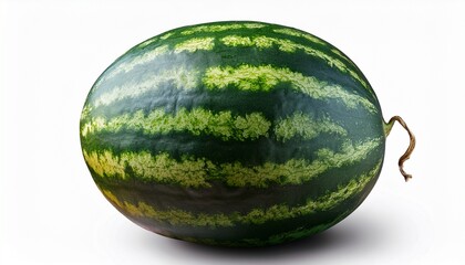 Juicy Whole Watermelon With Striped Rind For Summer Themed Designs Ads Or Fresh Food Visuals
