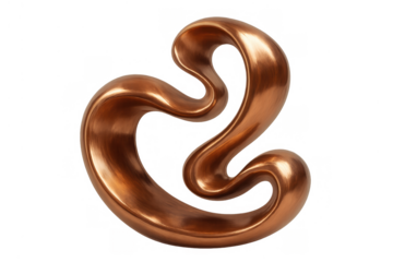 Abstract bronze sculpture with smooth curves and fluid organic design shaping artistic modern seamless form