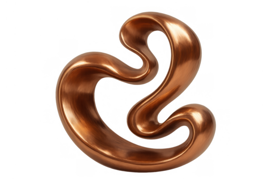 Abstract bronze sculpture with smooth curves and fluid organic design shaping artistic modern seamless form