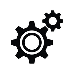 Gear icon Illustration of interlocking gears, symbolizing teamwork, mechanics, and the processes. Perfect for representing technology, industry, and the concepts of efficiency