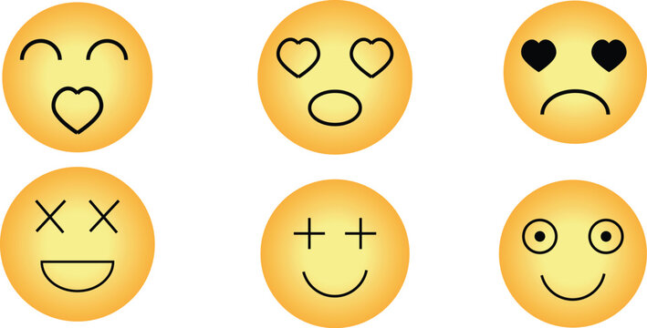 Set of emogy smiley icons,emoji collection. set of yellow face smiles