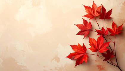 Quiet Elegance of Red Maple Leaves