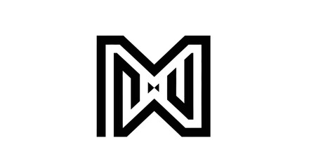 Abstract geometric logo design featuring a bold, stylized letter M illustration