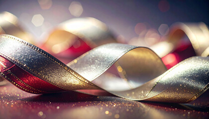 Shimmering Gold & Silver Holiday Ribbon