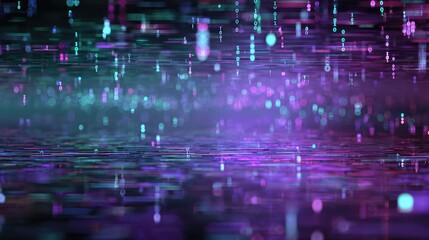 Digital binary code flowing through a futuristic cyberspace