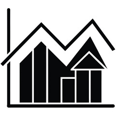 real estate market  graph  vector icon