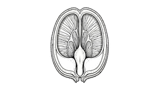 Detailed crosssection illustration of a seed
