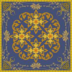 Golden Thai floral Harmony Pattern.